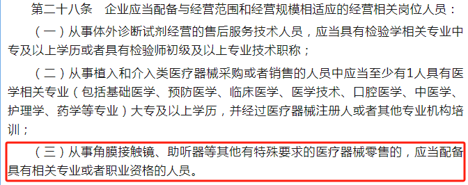 眼镜店商家小程序，涉及美瞳销售需有《医疗器械经营许可证》！